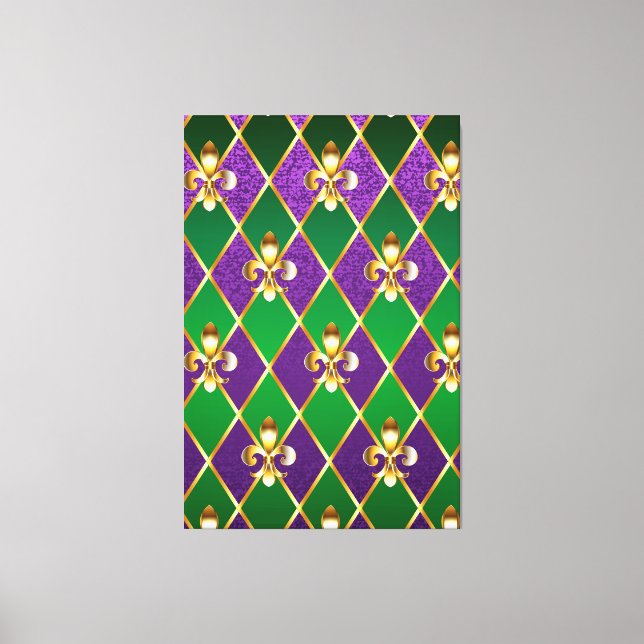 Jewelry Background Mardi Gras Canvastryck (Framsida)