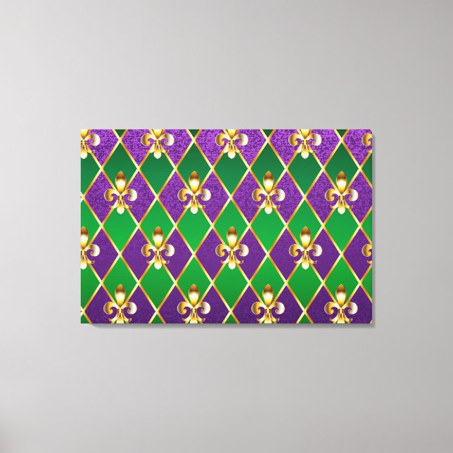 Jewelry Background Mardi Gras Canvastryck (Framsida)