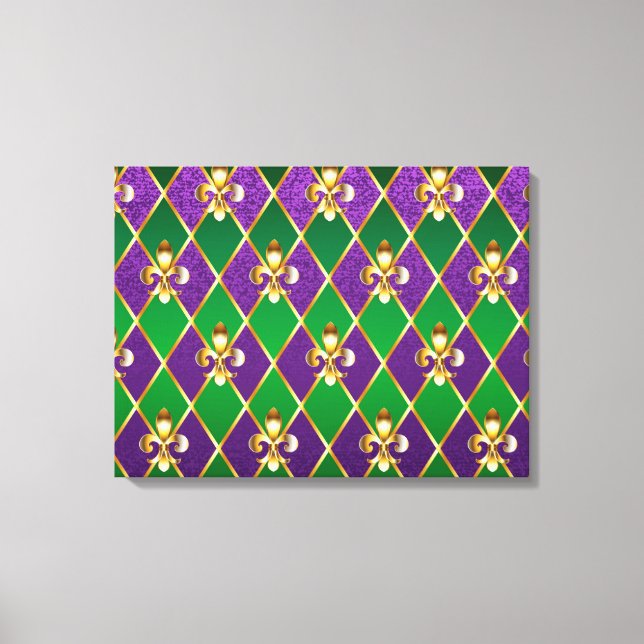 Jewelry Background Mardi Gras Canvastryck (Framsida)
