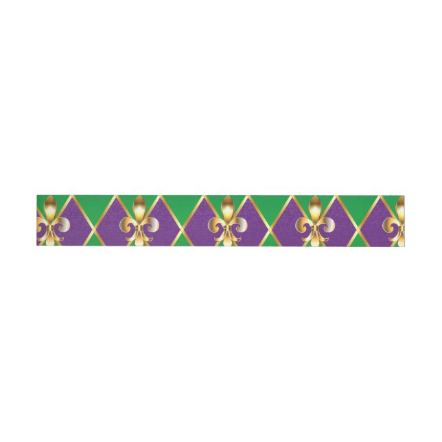 Jewelry Background Mardi Gras Etikettband (Individual)