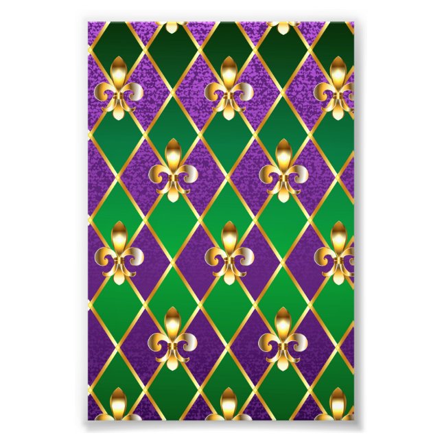 Jewelry Background Mardi Gras Fototryck (Framsidan)