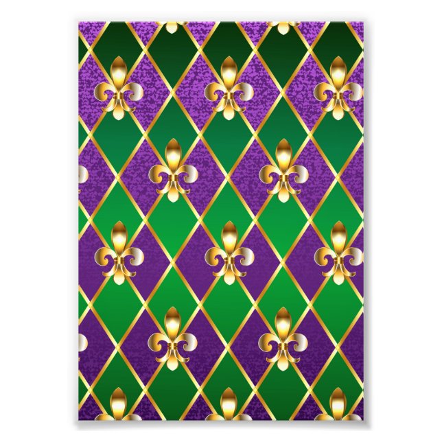 Jewelry Background Mardi Gras Fototryck (Framsidan)