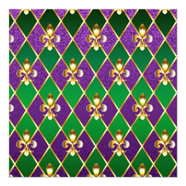 Jewelry Background Mardi Gras Fototryck (Framsidan)