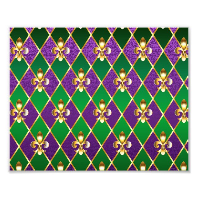 Jewelry Background Mardi Gras Fototryck (Framsidan)