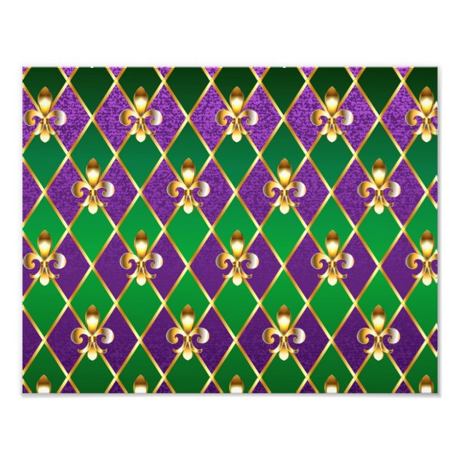 Jewelry Background Mardi Gras Fototryck (Framsidan)