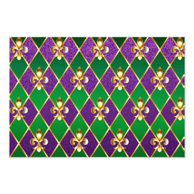 Jewelry Background Mardi Gras Fototryck (Framsidan)