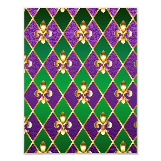 Jewelry Background Mardi Gras Fototryck (Framsidan)