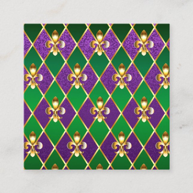 Jewelry Background Mardi Gras Fyrkantigt Visitkort (Framsida)