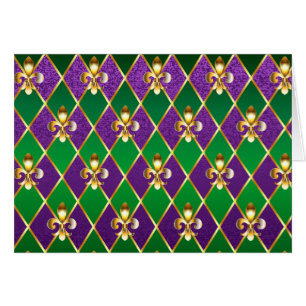 Jewelry Background Mardi Gras Hälsningskort