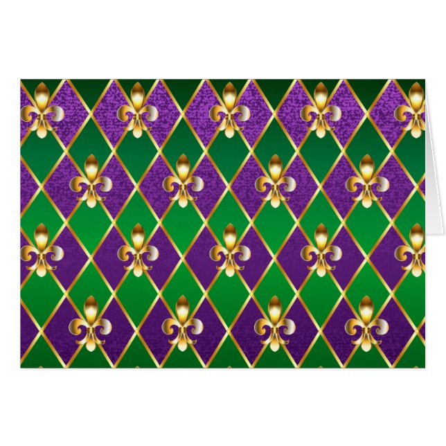 Jewelry Background Mardi Gras Hälsningskort (Framsidan Horizontal)