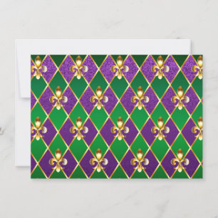 Jewelry Background Mardi Gras Inbjudningar