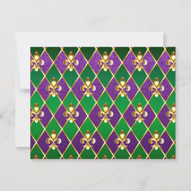 Jewelry Background Mardi Gras Julkort (Framsida)