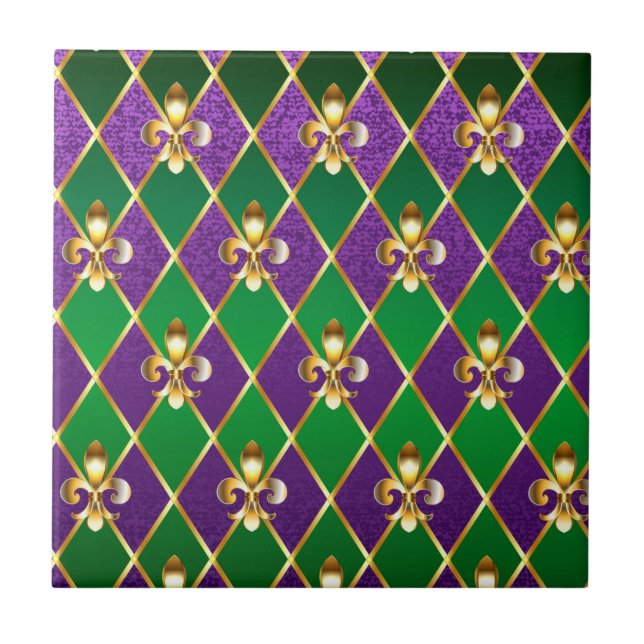 Jewelry Background Mardi Gras Kakelplatta (Framsidan)