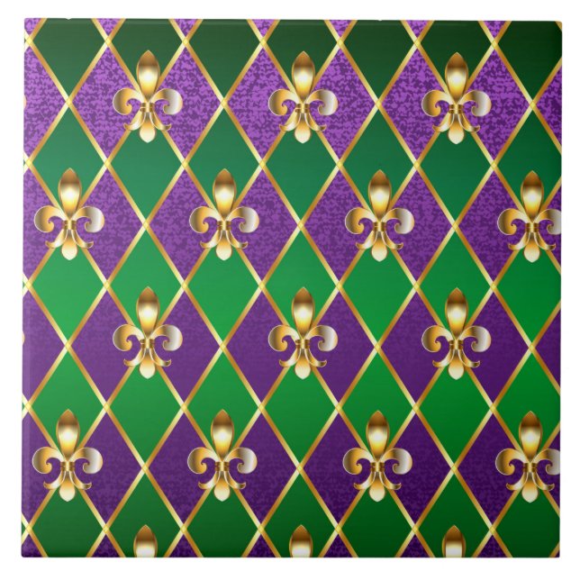 Jewelry Background Mardi Gras Kakelplatta (Framsidan)