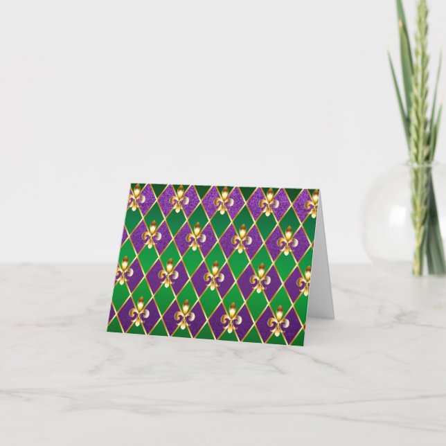 Jewelry Background Mardi Gras Kort (Framsida)