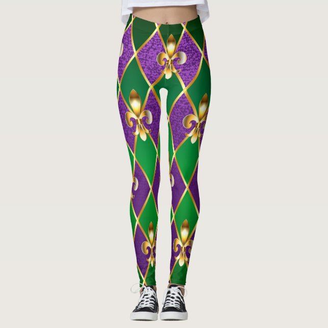 Jewelry Background Mardi Gras Leggings (Framsida)