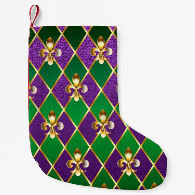 Jewelry Background Mardi Gras Liten Julstrumpa (Framsidan)