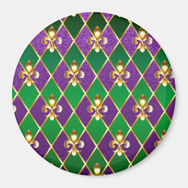 Jewelry Background Mardi Gras Magnet (Framsidan)