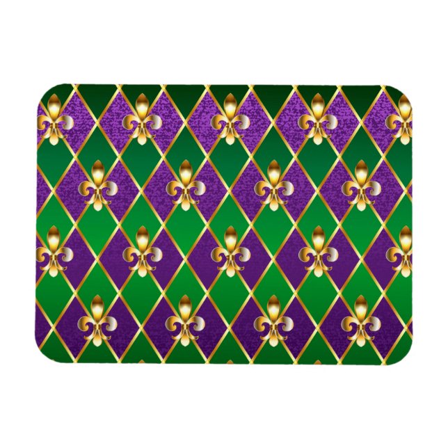 Jewelry Background Mardi Gras Magnet (Horisontell)