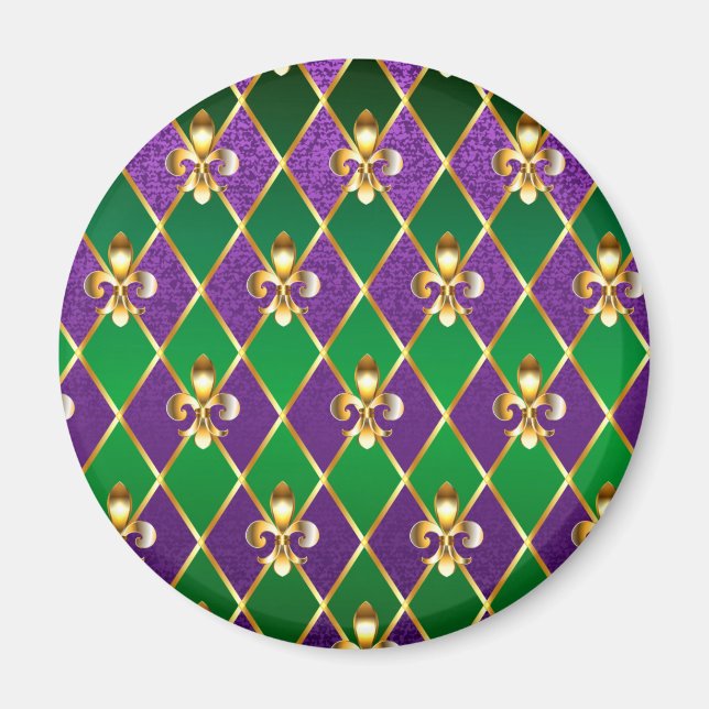 Jewelry Background Mardi Gras Magnet (Framsidan)
