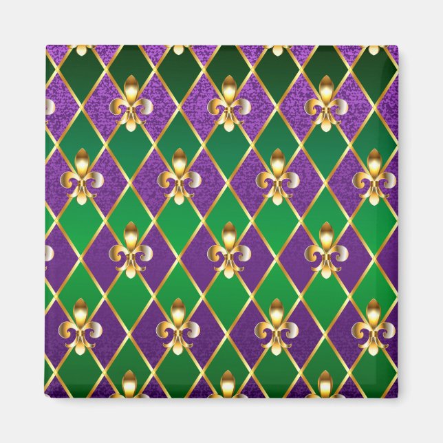 Jewelry Background Mardi Gras Magnet (Framsidan)