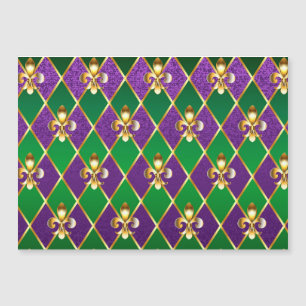 Jewelry Background Mardi Gras Magnetisk Inbjudningskort