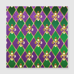 Jewelry Background Mardi Gras Magnetisk Inbjudningskort