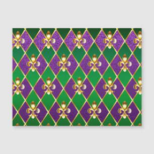 Jewelry Background Mardi Gras Magnetisk Inbjudningskort