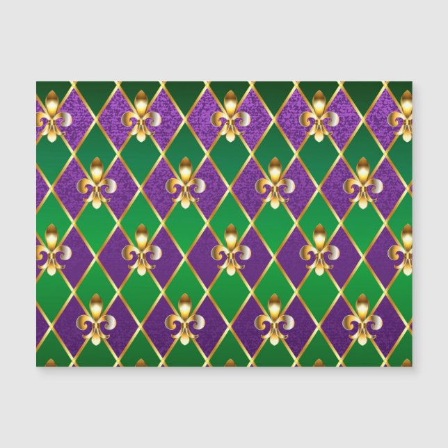 Jewelry Background Mardi Gras Magnetisk Inbjudningskort (Framsida)