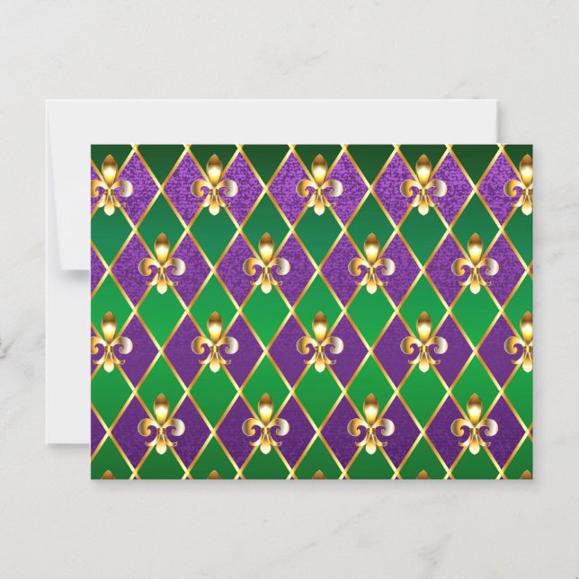 Jewelry Background Mardi Gras Magnetisk Inbjudningskort (Framsida)