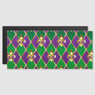 Jewelry Background Mardi Gras Magnetisk Inbjudningskort