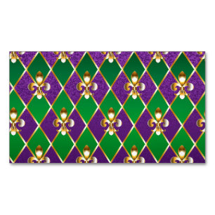 Jewelry Background Mardi Gras Magnetiska Visitkort