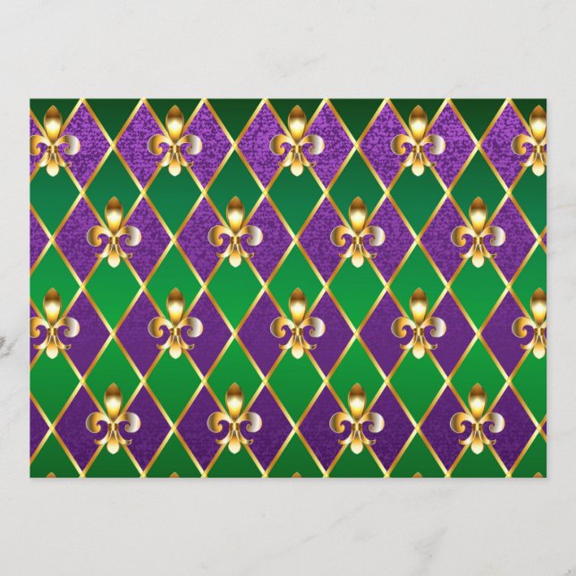 Jewelry Background Mardi Gras Meny (Framsida)