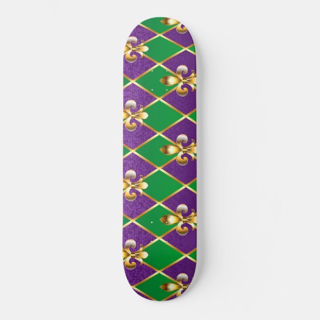 Jewelry Background Mardi Gras Mini Skateboard Bräda 18,5 Cm (Framsida)