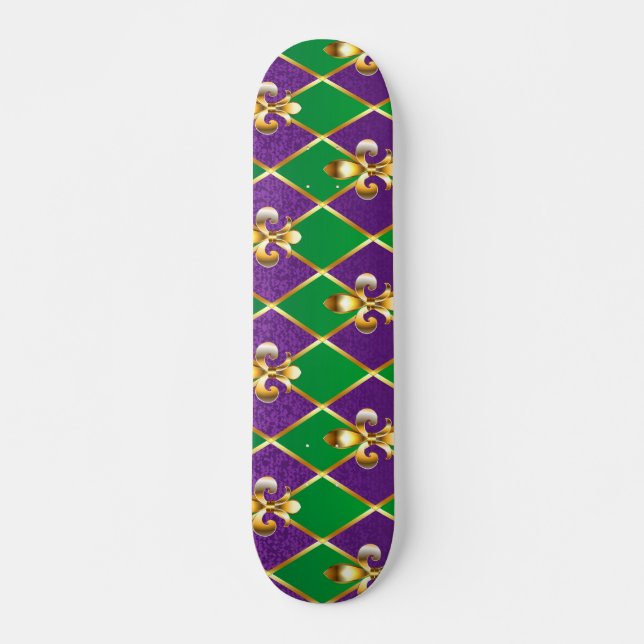 Jewelry Background Mardi Gras Mini Skateboard Bräda 18,5 Cm (Framsida)