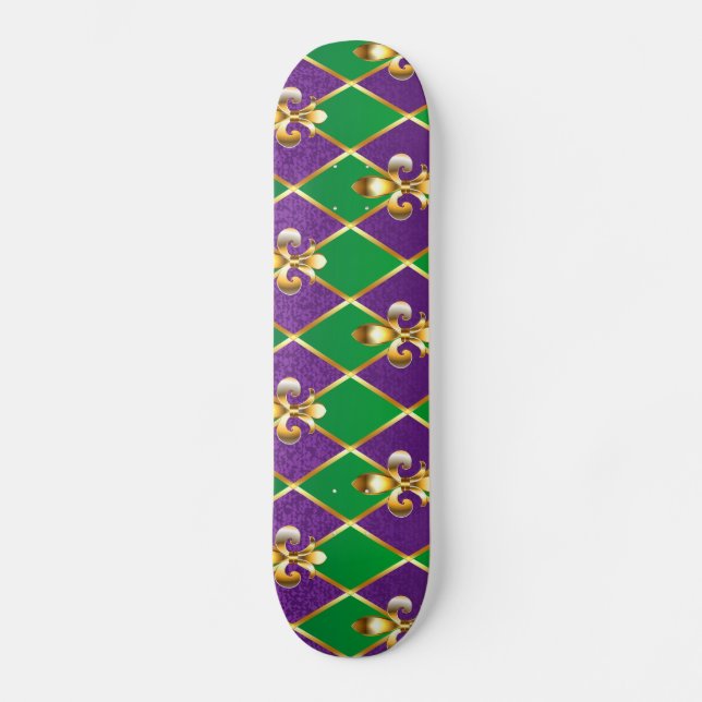 Jewelry Background Mardi Gras Mini Skateboard Bräda 18,5 Cm (Framsida)