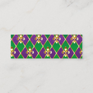 Jewelry Background Mardi Gras Mini Visitkort