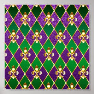 Jewelry Background Mardi Gras Poster