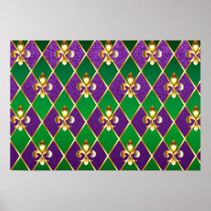 Jewelry Background Mardi Gras Poster
