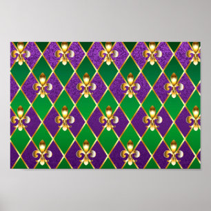 Jewelry Background Mardi Gras Poster