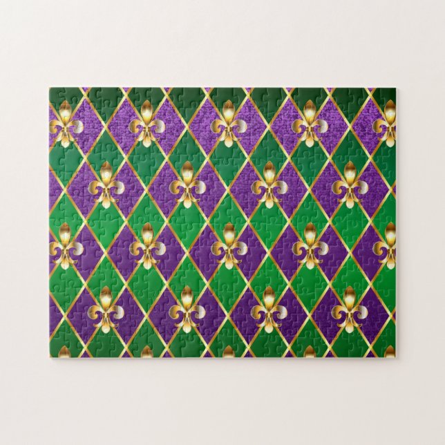 Jewelry Background Mardi Gras Pussel (Horisontell)