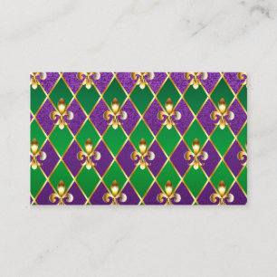 Jewelry Background Mardi Gras Visitkort