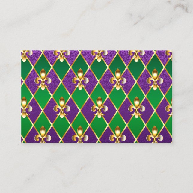 Jewelry Background Mardi Gras Visitkort (Framsida)