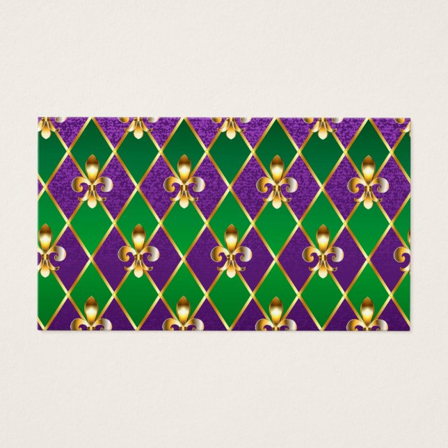 Jewelry Background Mardi Gras Visitkort (Framsidan)