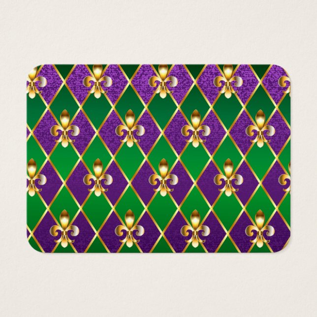 Jewelry Background Mardi Gras Visitkort (Framsidan)