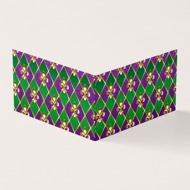 Jewelry Background Mardi Gras Visitkort (Utsida)