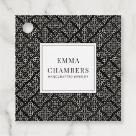 Jewelry Designer Black White Motif Mönster Pris Gåvor Etiketter