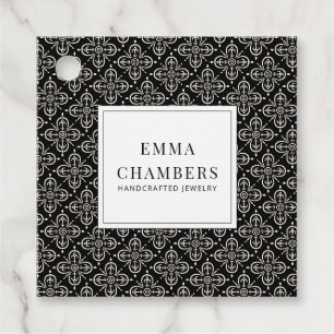 Jewelry Designer Black White Motif Mönster Pris Gåvor Etiketter
