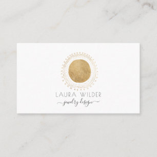 Jewelry Designer Guld Abstrakt Circle Rays Busines Visitkort