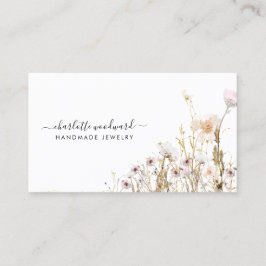 Jewelry Designer Rosa Guld Glitter Wildblommor Visitkort